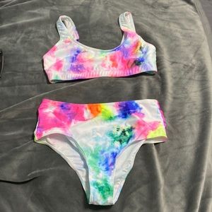 Tie dye SHEIN bathing suit set